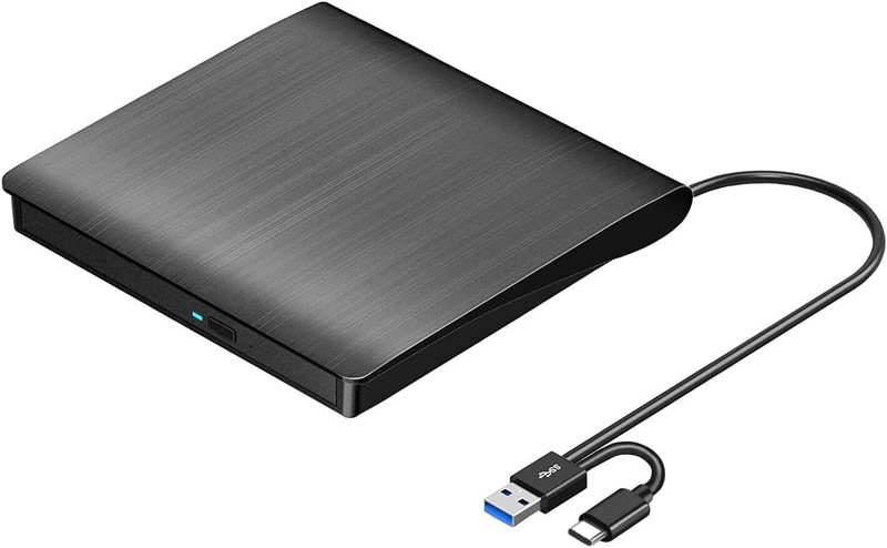 N&M Store "UltraSlim USB 3.0 External DVD RW Drive: Your Portable Multimedia Companion!" External DVD Writer(Black)