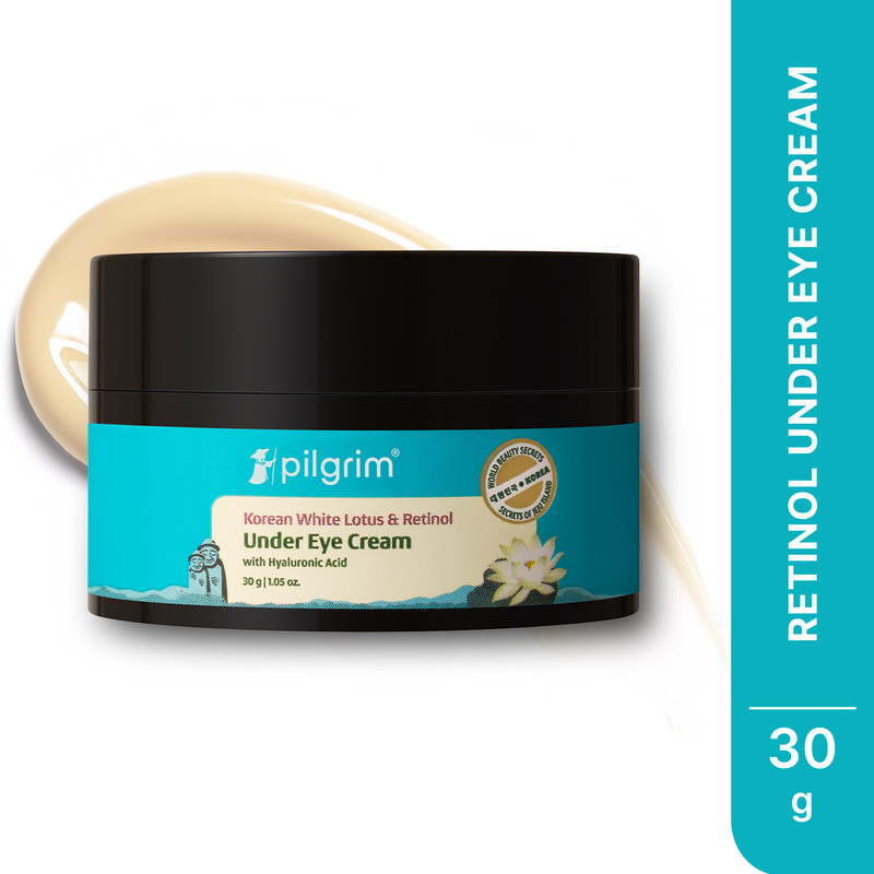 Pilgrim Retinol Under Eye Cream with Vitamin C & Hyaluronic Acid | Eye Cream For Dark Circle, Puffiness, Wrinkles | Removal of Fine Lines, Puffy Eyes | All Skin Type | Korean Beauty | 30g(30 g)