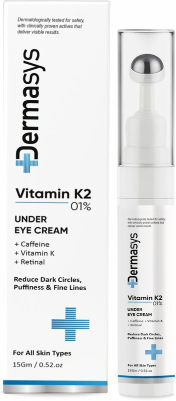 Dermasys Vitamin K2 Under Eye Cream For Dark Circles, Puffiness & Fine Lines with Retinal(15 g)