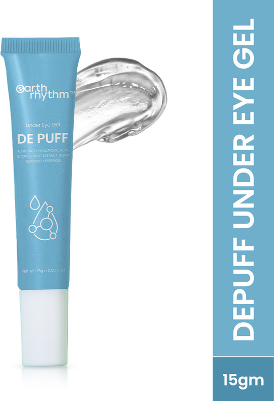 Earth Rhythm Depuff Under Eye Gel with Roller, Reduces Eye Puffiness and Undereye Circle-15gm(15 g)