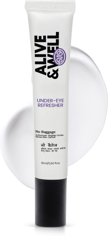 Alive & Well No Baggage Under Eye Cream Gel, Built-in Cooling Massage Applicator(15 ml)
