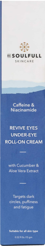 be soulfull Undereye roll on cream with Caffine & Vitamin E, For Dark Circles and Puffiness(15 ml)