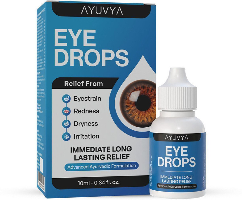 Ayuvya Eye Drops - Cooling, Soothing & Refreshing Relief for Dry, Tired & Red Eyes Eye Drops(10 ml)