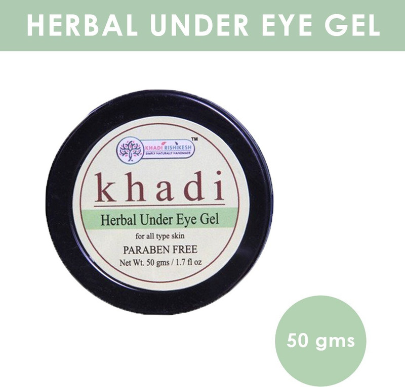 Khadi Rishikesh Herbal Natural Under Eye Gel,brightens the eye area & overall eye appearance immediately reduces the appearace on dark circle & puffness (50gm)(50 g)