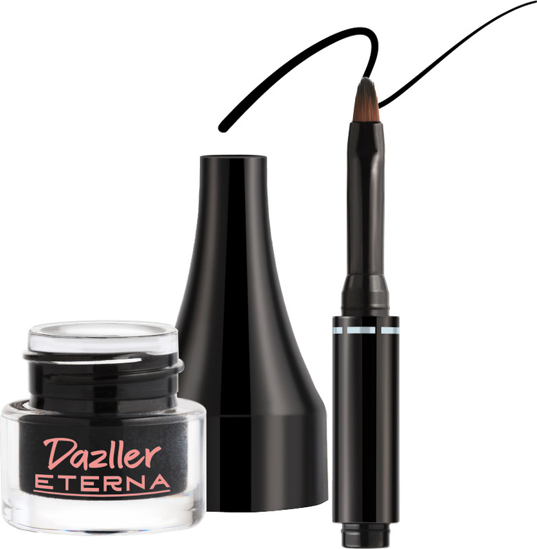Dazller Eterna Eye Sensation Gel Eyeliner, Matte Black, Smudge-proof,Water-resistant, QuickDry, 3 g(Black)