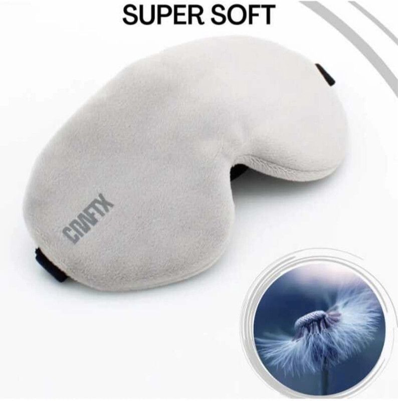 craftx craftX3D Sleeping Eyemask With Earplugs, 100% Darkness,Super-Soft ( GREY )(69 ml)