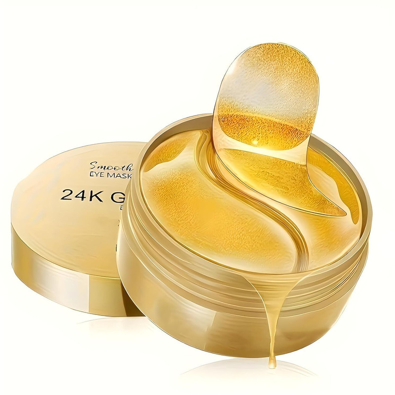 Vivesha Under Eye Patches for Dark Circles with 24k Gold,Pack of 60 Eye Cooling Gel Pads(60 g)