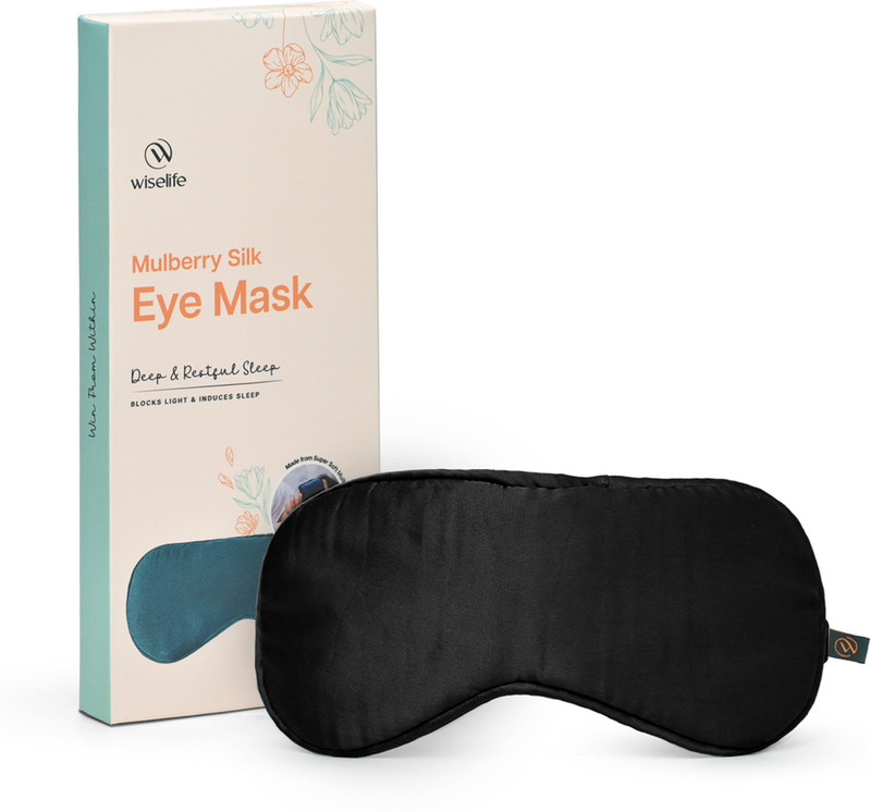 Wiselife 100% Natural Mulberry Silk Eye Mask, Ultra Smooth Adjustable Sleep Mask and Blind Fold - Green | For Sleeping, Travelling, Relaxation, Blind Fold & Meditation | Eye-cover Eyeshade Light blocker Comfortable(60 g)