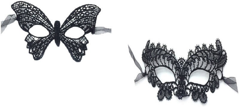 BHOOLU&GOOLU Women's Lace Eye Mask for Masquerade Fancy Dress Costume(M8&M9) - 2 Pcs/Set(30 g)
