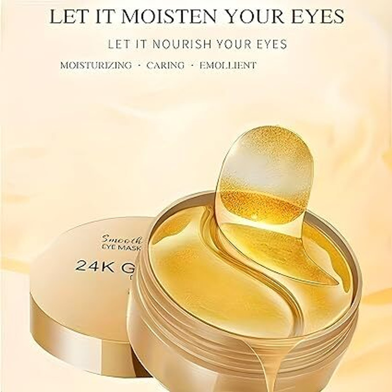 GVJ TRADERS Under Eye Patches PCS 24K Gold Dark Circle Remover for Women ,Reduce Wrinkles,(60 ml)