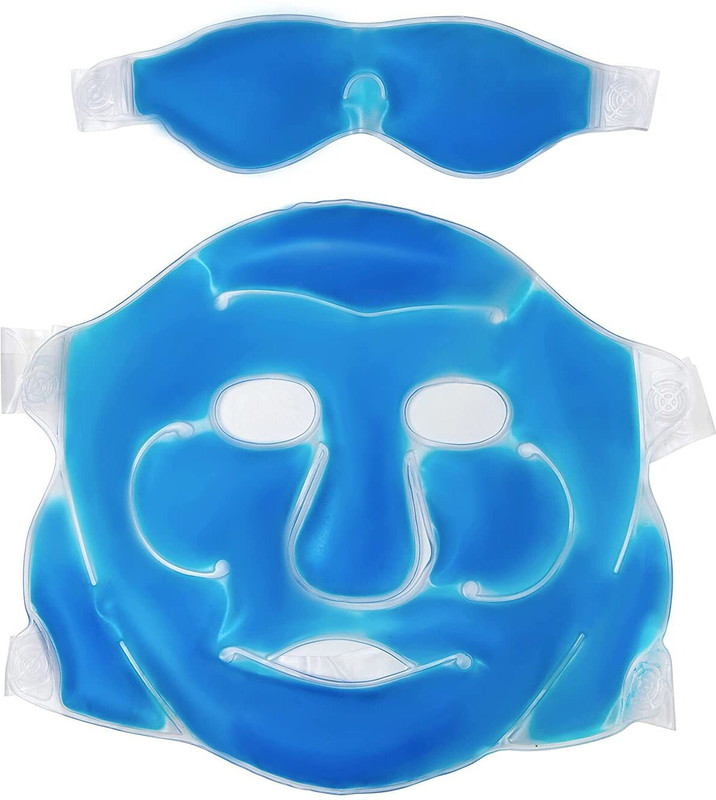 ExpressHub Cooling Ice Gel Based Eye Mask & Cool Gel Full Face Mask|Facial Care Mask|Pack Of 2(140 g)