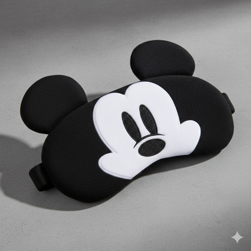 vartin Mickey Mouse Soft Eye Mask for Sleeping, Men & Women Sleep, Blindfold (Black)(1 ml)