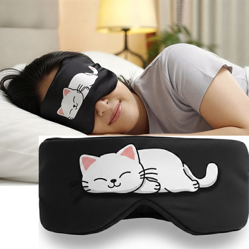 trimonk Black Velvet Sleep Eye Mask | Ultra Soft, Light Blocking, Adjustable Strap(42 g)