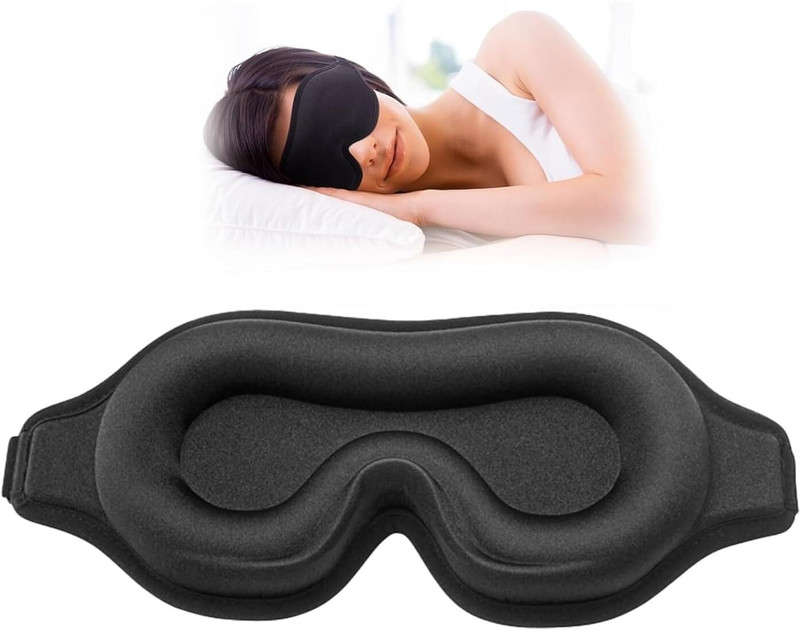 TRK HUB 3D Memory Foam Sleeping Mask for Men Women Sleep Mask Blind Fold Eye Cover Pad(20 g)