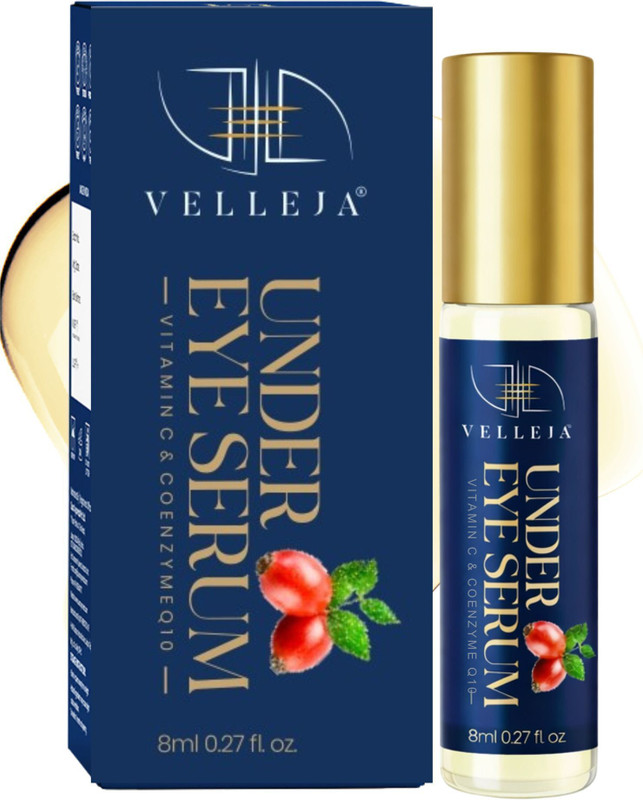 Velleja Under Eye Roll-On Serum I Vitamin C & Coenzyme Q10 I Dark Circles & Fine Lines(8 ml)
