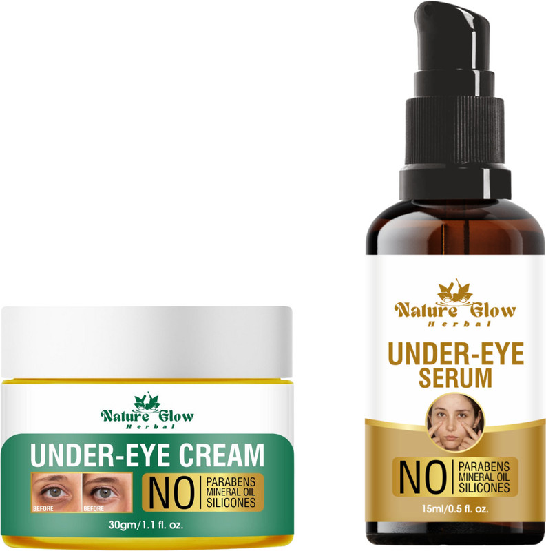 Nature Glow Herbal Under Eye Cream+Serum |Renew your eyes an anti-aging |Pack of 2(45 g)