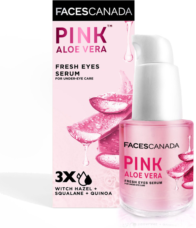 FACES CANADA Pink Aloe Vera Fresh Eyes Serum I Anti-ageing I Witch Hazel I Intense Hydration(15 ml)