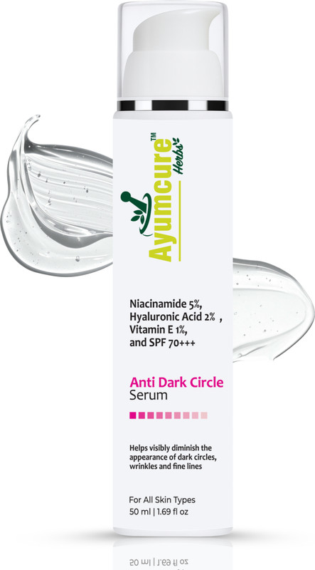 Ayumcure Unisex Anti Dark Circle Eye Serum With 5% Niacinamide, Vitamin E & SPF 70+++(50 ml)