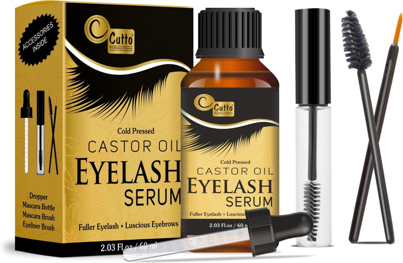 cutto Organic Castor Oil Eyelash Serum 60ml, For eyelash growth, Soft eyelash(60 ml)