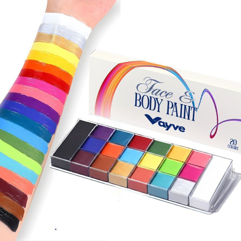 Vayve Face Paint Makeup Palette Professional 20 Colors Body Paint Non Toxic Palette 90 g(Multicolor)