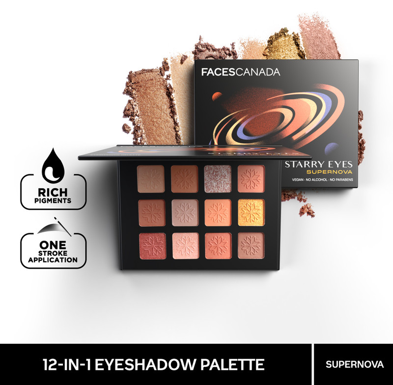 FACES CANADA Starry Eyes Eye Shadow Palette | | Long Lasting & Highly Pigmented 16 g(Supernova)