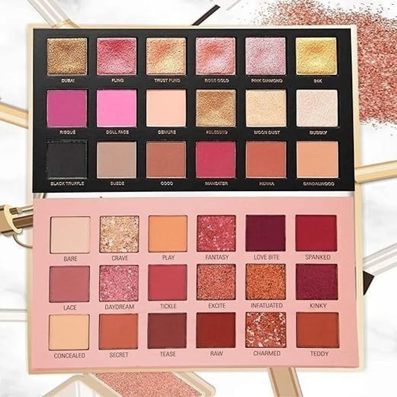 MINNOE Nude & Rose Gold Eyeshadow Palette Combo, Shimmery Finish 18 g(MULTICOLOR)