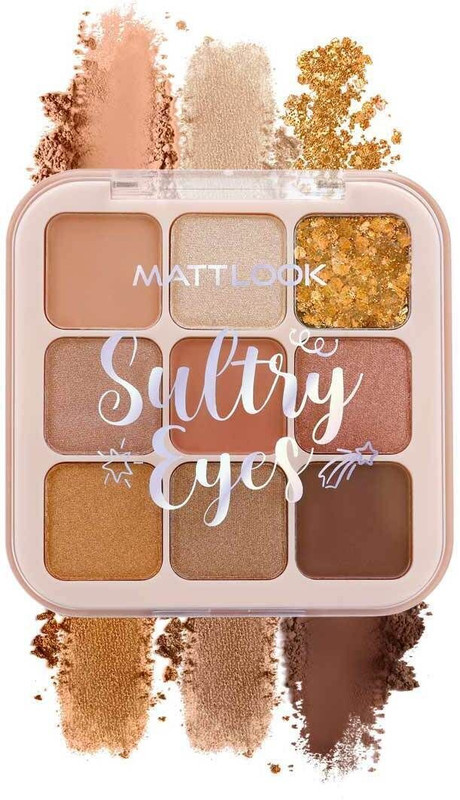 MATTLOOK Sultry Eyes 9 Colors Palette Long Lasting Easy to layer Pigmented Formula 13.5 g(Sundowner)