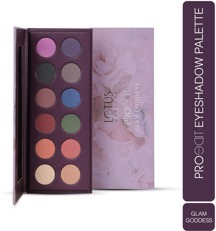 LOTUS MAKE - UP Proedit Eye Primer Infused Pigmented EyeShadow Palette Glam Goddess|12 Shades 16.8 g(MultiColor)