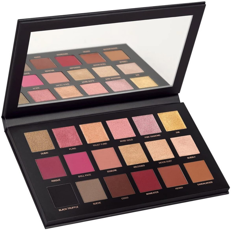 HUDAQUEEN 18 Colour Matte & Shimmer Rose Gold Palette 36 g(Rose Gold)