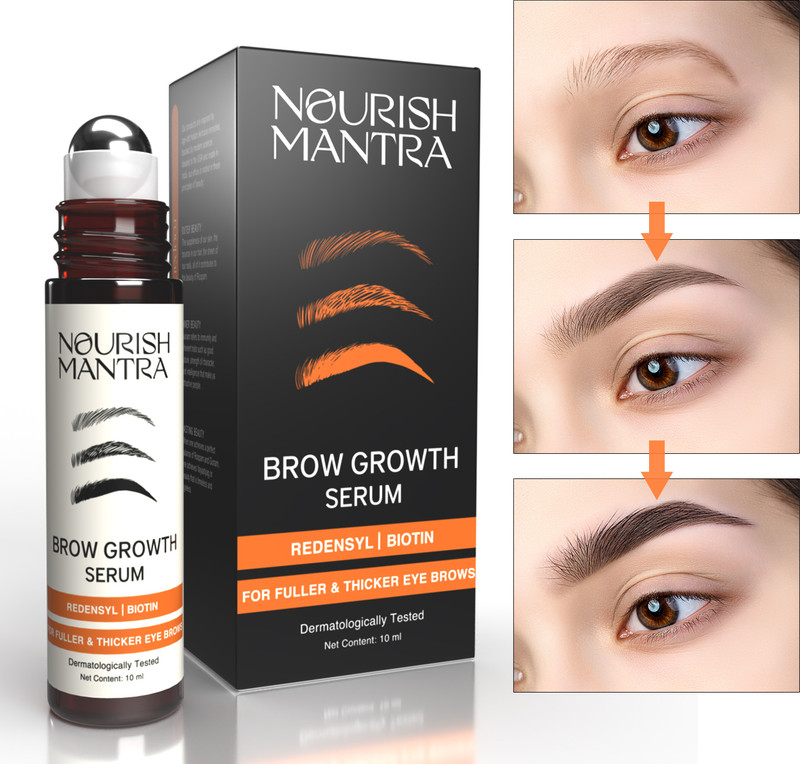 Nourish Mantra Brow Boost Serum For Eye Brows & EyeLash Growth Serum 10 ml(Transparent)