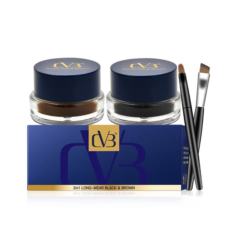 CVB EYEBROW FILLER AND GEL KAJAL BLACK & BROWN 2 IN 1 | 10 g(BLACK, BROWN)
