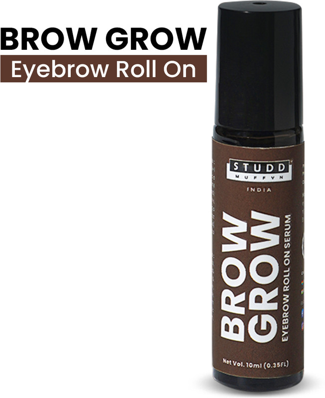 Studd Muffyn Brow Grow | Eyebrow Roll On Serum | Powered by Turmeric Root Extract | 10 ml(Transparent)