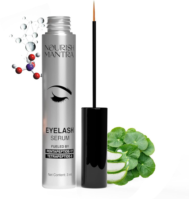 Nourish Mantra Eyelash Growth Serum for Longer, Thicker, and Fuller Lashes 3 ml(Off White)