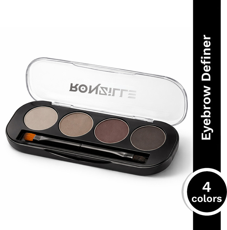 RONZILLE Eyebrow Powder Cake with brush Brow Palette Eyebrow Enhancer Waterproof 4 in one 8 g(Multicolor)