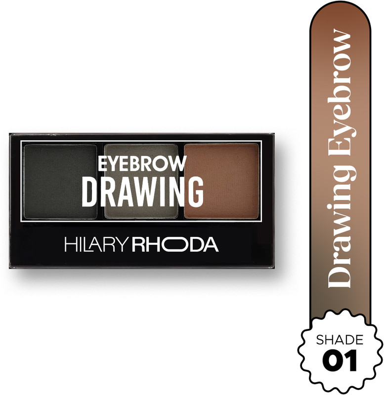 Hilary Rhoda Drawing Eyebrow Palette with Spoolie | 3 Natural Shades | Waterproof Brow Kit - 7.2 g(Shade -03)