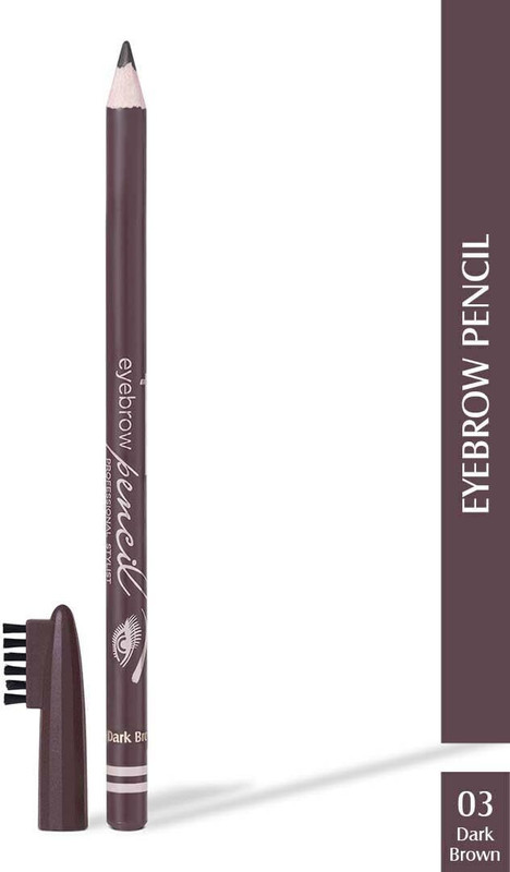 Glam21 Eyebrow Pencil Professional Stylist | Eyebrow Enhancer With Spoolie Brush(Dark Brown)
