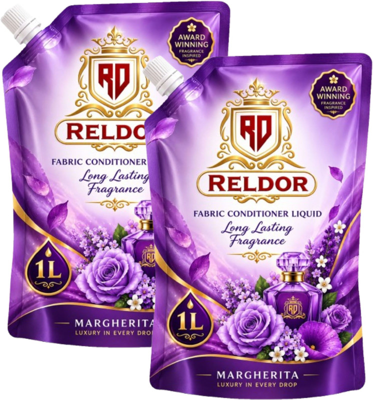 RELDOR After Wash Fabric Conditioner, fresh all day freshness & long lasting fragrance(2 x 1000 ml)