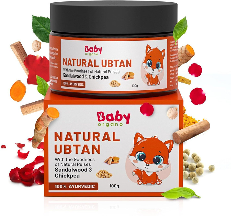 BabyOrgano Natural Ubtan 100gm | with the goodness of natural pulses like Green Gram (Moong) and Chickpea (Chana)(100 g)