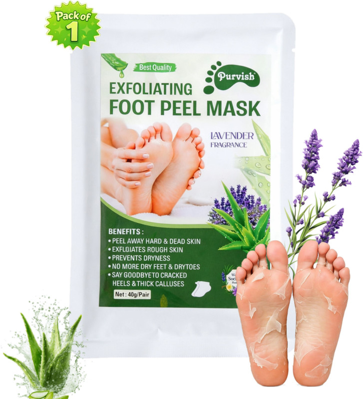 purvish Foot Dead Skin Remover Mask | Deep Exfoliation | Natural Foot Peeling Mask(40 g)