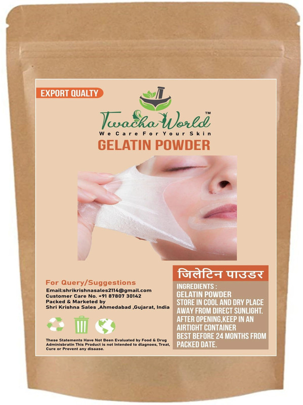 Twacha world Gelatin Powder For Face Mask/Hair removal (Skin Care) 25 GM(25 g)