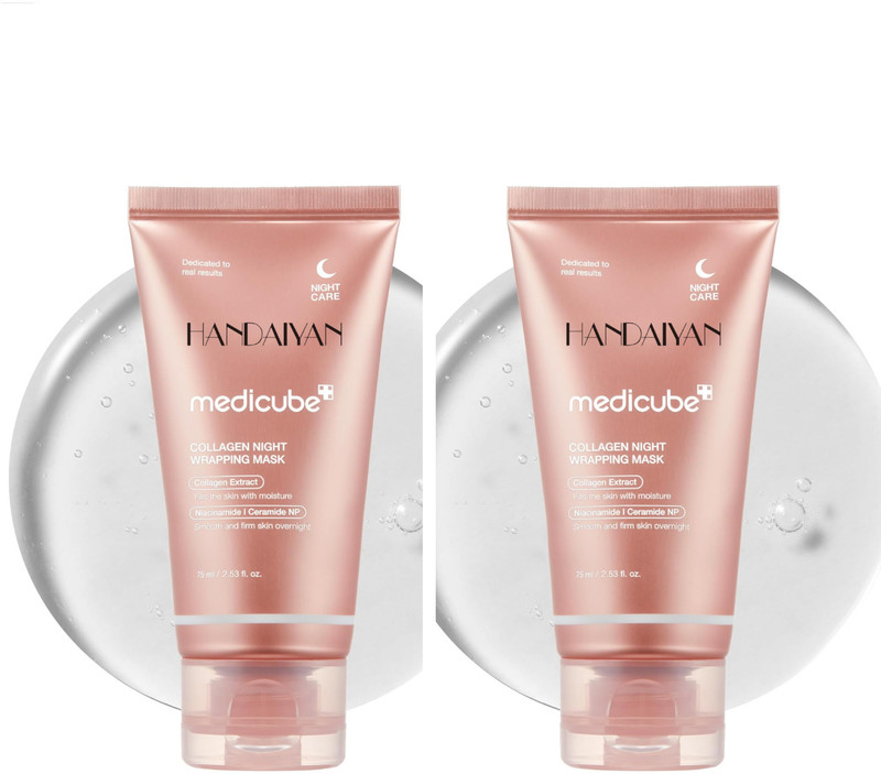 HANDAIYAN Mask Pack Elasticity Care Hydrolyzed Collagen For Glowing Skin 75ML pack of 2 Face Shaping Mask