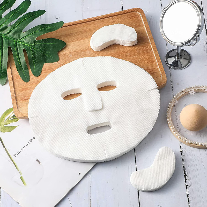 Sweetpea 100 Pieces Pre Cut Facial Mask Paper Sheets White DIY Facial Paper Sheet Face Shaping Mask