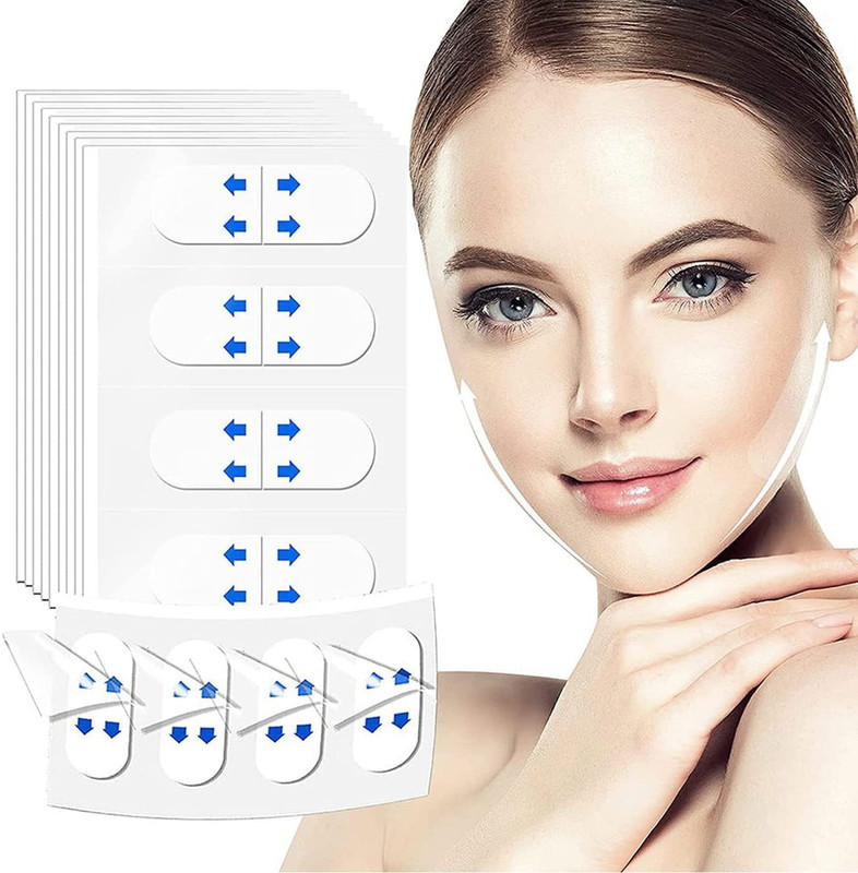 hbstreads Facelift Tape for Waterproof for Facial Wrinkles Skin 1 packing 40 pcs.Tape  Face Shaping Mask