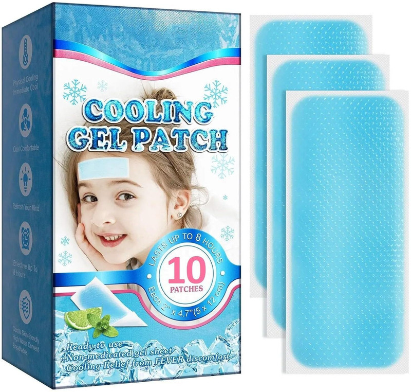 MISTHINCRATION Cooling Patch Gel | Fever & Migraine Relief for All 10 Pcs  Face Shaping Mask