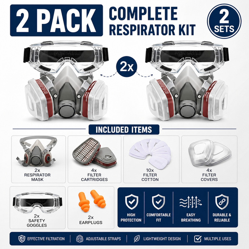 vikol 2 pack complete respirator kit for men Face Shaping Mask
