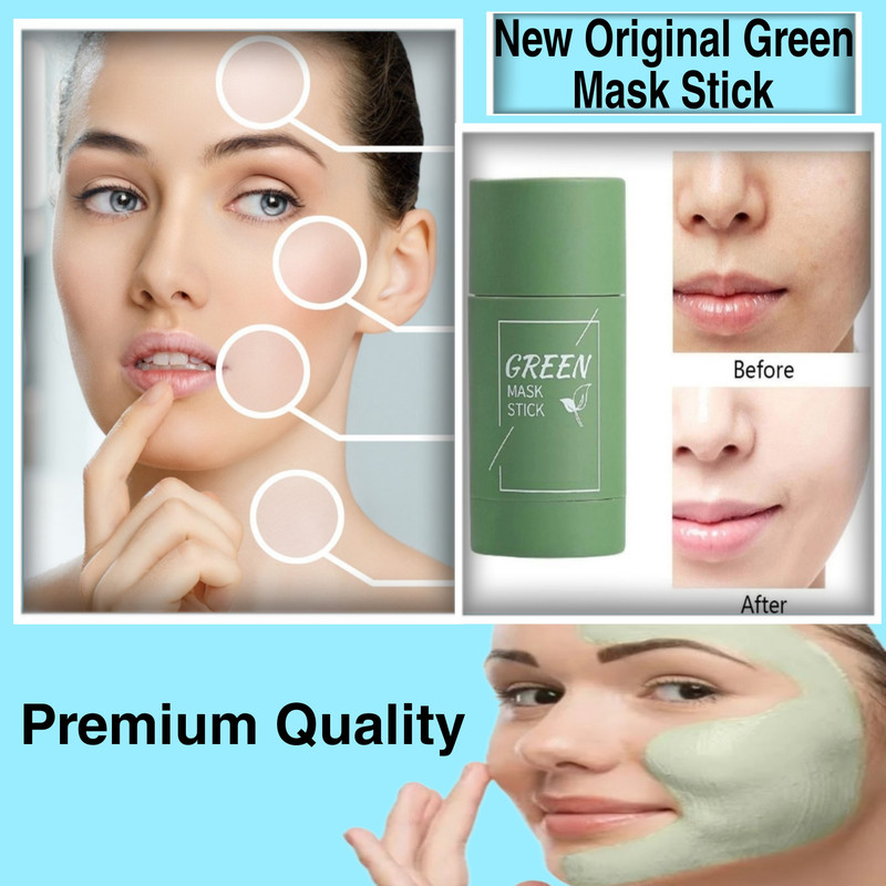 Beautyhub Green Mask Stick,Green Tea Oil Control Cleansing Solid Mask Stick Face Shaping Mask