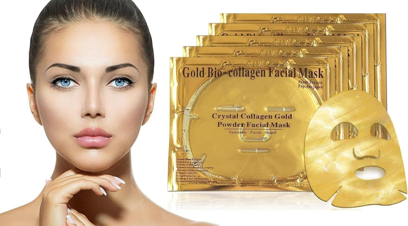 Deoxys 24k Gold Gel Collagen Facial Masks - Skin Care Gold Hydrating Face Mask(3 Pcs)  Face Shaping Mask