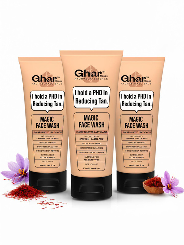 Ghar Soaps Magic Face wash | Tan Removal, Skin Brightening & Radiant Glow Face Wash(300 ml)