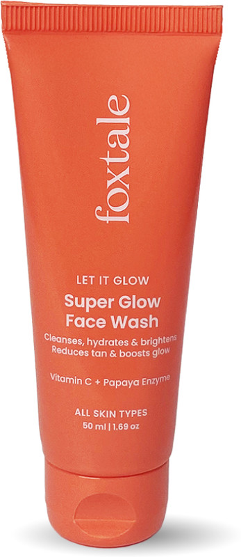Foxtale Vitamin C Super Glow De-tan with Papaya Enzyme, Reduces Tan & Gently Exfoliates Face Wash(50 ml)