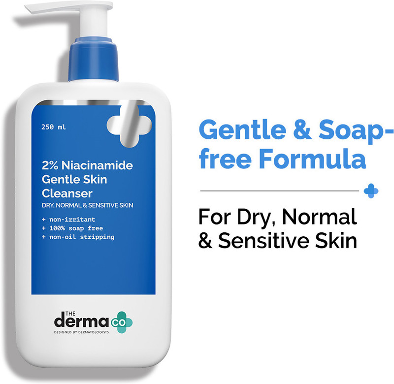The Derma Co 2% Niacinamide Gentle Skin Cleanser for Sensitive, Dry, Normal Face Wash(250 ml)